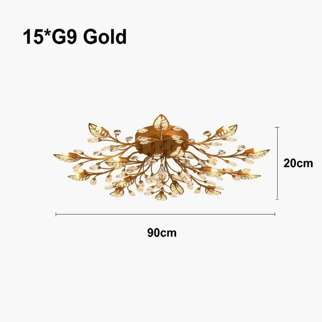 Modern Minimalist Crystal Ceiling Light Tree Branch American Style Creative Personality Living Room Designer Bedroom Bookstore