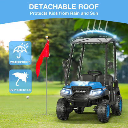 LIGIANT 24V 4-Seater Ride On Golf Cart for Big Kids, 4WD, 264 Lbs Load, Remote, Music, Suspension, Christmas Gift for Kids