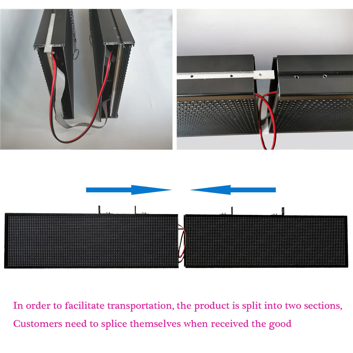 Programmable Led Sign Screen,Semi-Outdoor Digital Custom Word Scrolling  Message Board Wifi Display for Windows (1960x360mm)