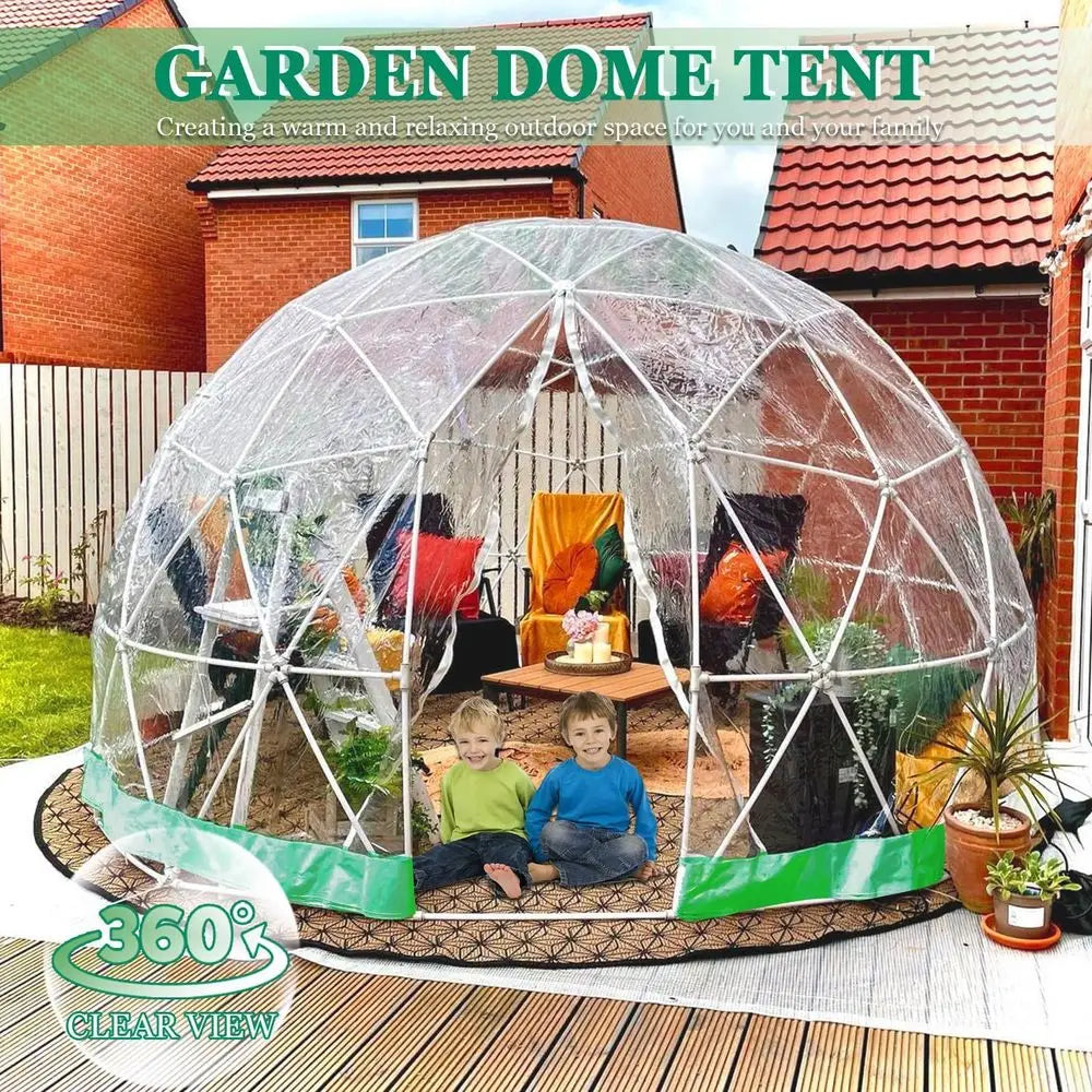 Garden Dome 12FT Clear Tent Outdoor for Garden, Weather Proof Pod Camping Patio Tent for Backyard Canopy Gazebos Screen
