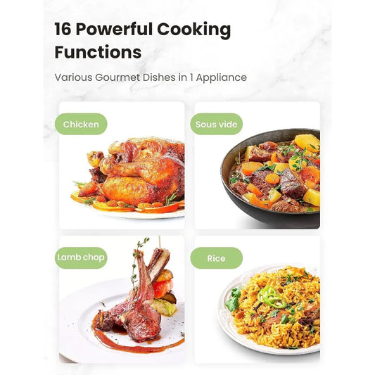 16in1 Electric Pressure Cooker Instant Multi Cooker with NonStick Pot for Home Use: Multifunctional Stainless Steel Cooking Sys