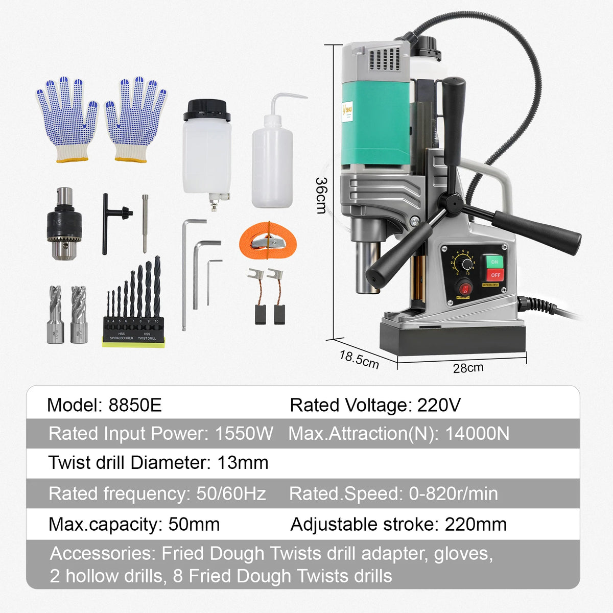Portable Electric Mag Drill Press|SIHAO 1450W/1550W 1.57/2" Electric Drilling Machine Magnetic Drill Press Boring Diameter Power Drill 750/820PRM Drill