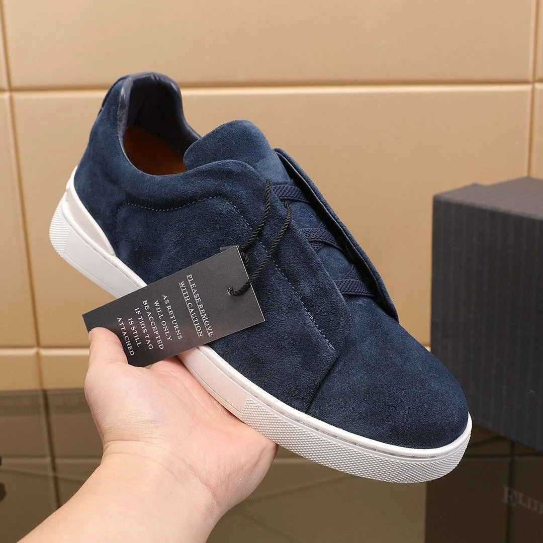 2025 New Genuine Leather High-End Men's Shoes, Slip-On European Trend Board Shoes, Casual Commute Versatile