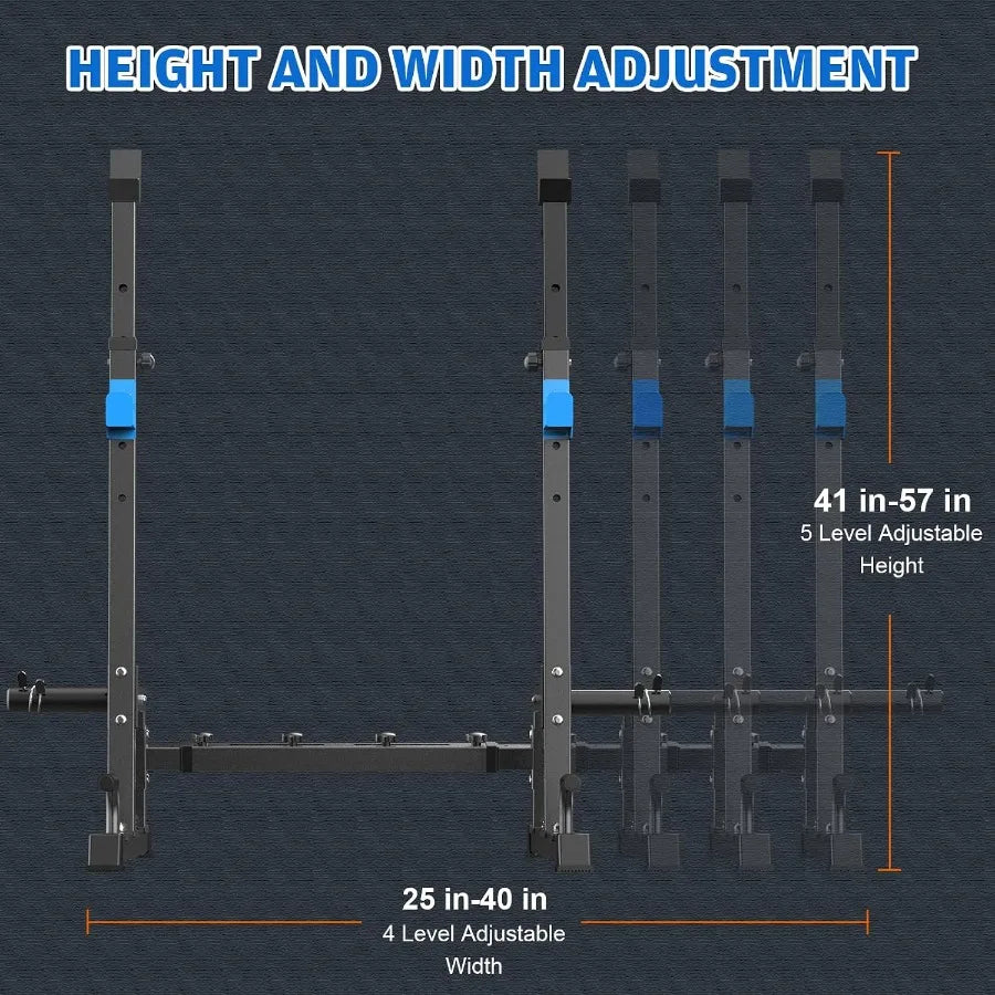 660lbs Adjustable Barbell Rack for Home Gym