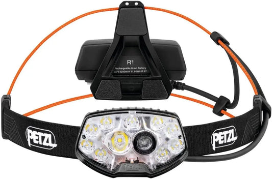 Rechargeable Headlamp with 1500 Lumens and Reactive Lighting for Night Running