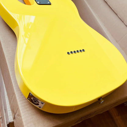 Electric Guitar TL Yellow Body Chrome Part Maple Fretboard Black Pickguard 2S Shipped from the United States Free Shipping