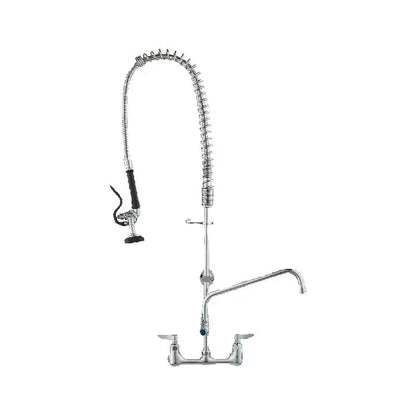 SucceBuy Commercial Faucet with Pre-Rinse Sprayer Wall Mount Kitchen Sink Faucet Brass Constructed Device with Pull Down Spray
