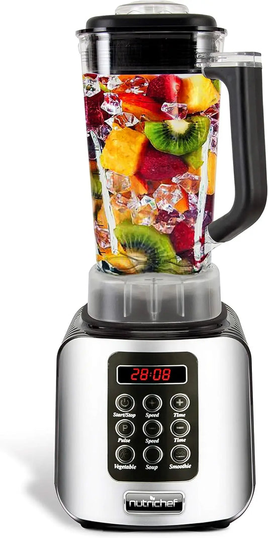 Professional 1.7L Countertop Blender for Smoothies & Shakes - Compact Electric Food Processor with Pulse, Timer, Adjustable Spee