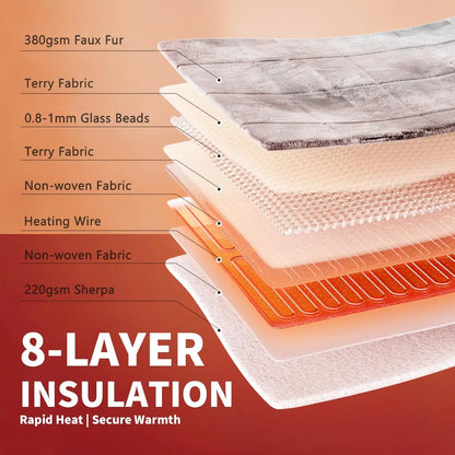 50x60 Heated Weighted Blanket - 10lbs Fast Heating, 10 Levels, Auto Off Timer, Overheat Protection