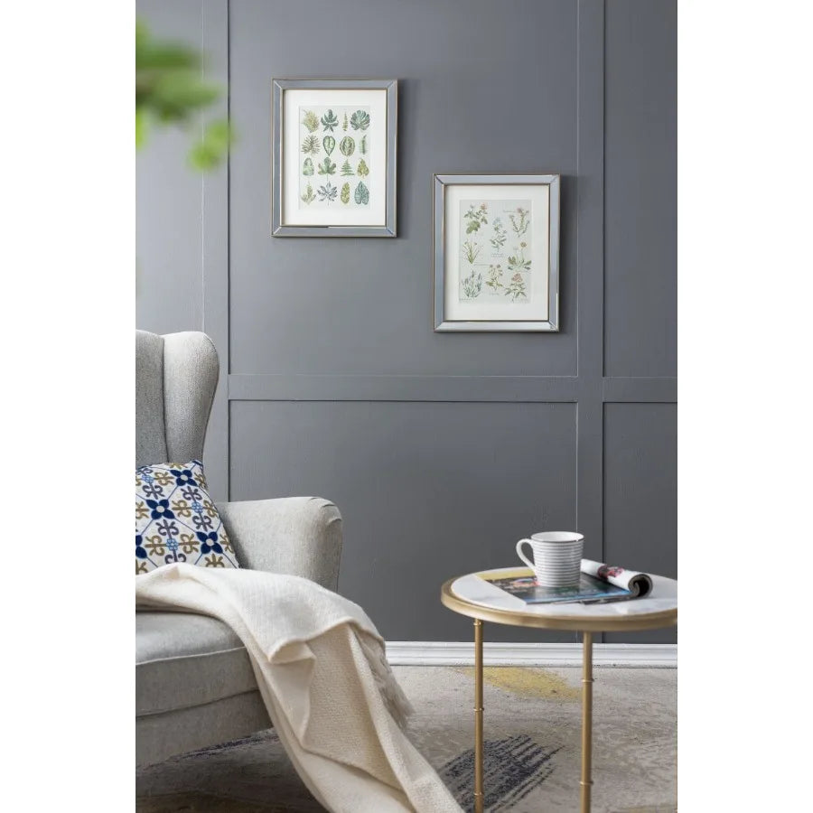 S 2 15.7x19.7 Liana Mirror Framed Wall Art on Mw Golden Tint Background