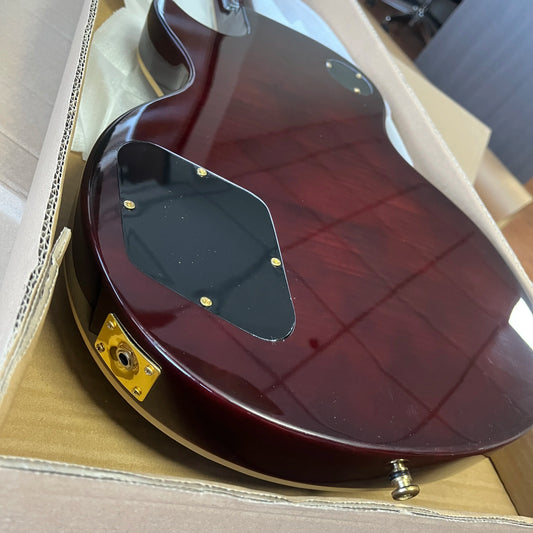 Customized brown electric guita zebra pick-up gold accessories rosewood fingerboard cherry wood body Free Shipping