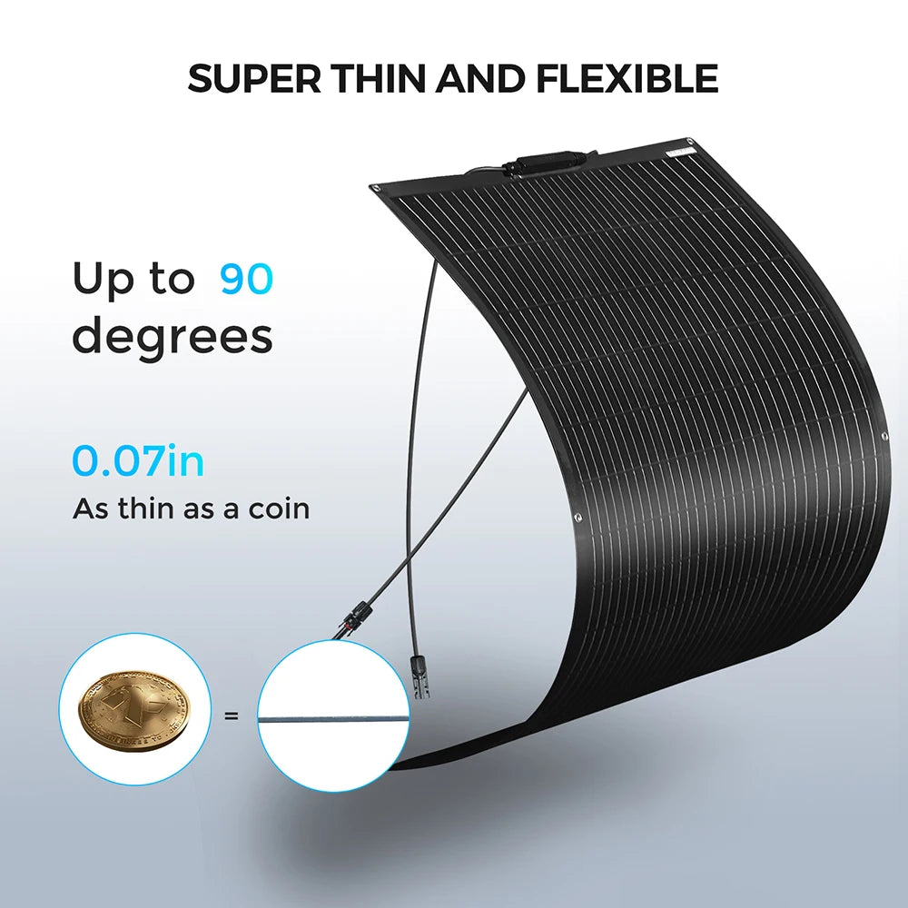 12V Flexible Solar Panel Kit 240W 360w 480W 600W 720W Charge Controller Cable for Battery RV Trailer Boat Cabin Caravan Truck