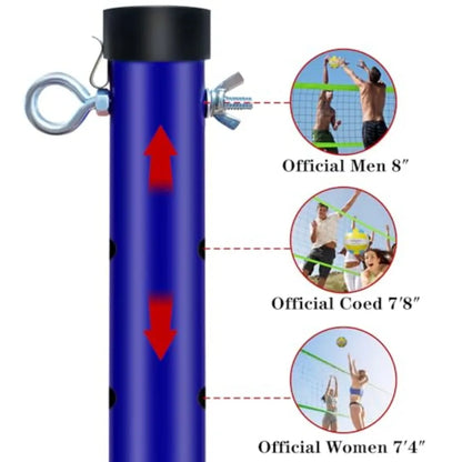 Volleyball Net Outdoor - Portable Volleyball Set for Backyard with Professional Volleyball Net Wrap Yarn Volleyball and Pump Bo