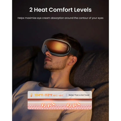 Eyeris 1 Eye Massager with Remote, Christmas Birthday Gifts for Women Men, FSA Eligible HSA Sleep Mask with Heat, Compression, H
