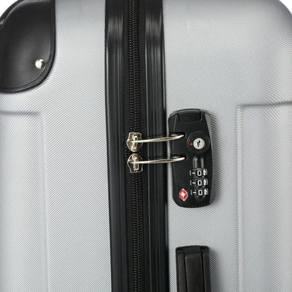 3Pcs Luggage Set ABS Trolley Spinner 20"/24"/28" Suitcase Hard Shell Grey