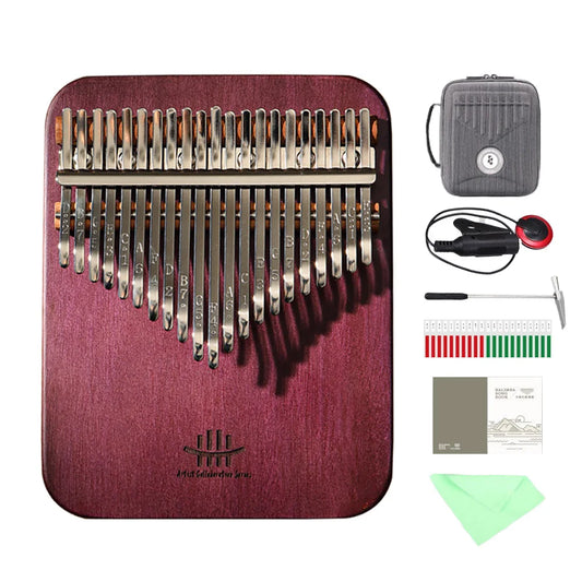 Hluru 21 key Purple Heart Board Kalimba Professional 17 key Thumb Piano Finger Piano Mbira Beginner Kit with Case2028