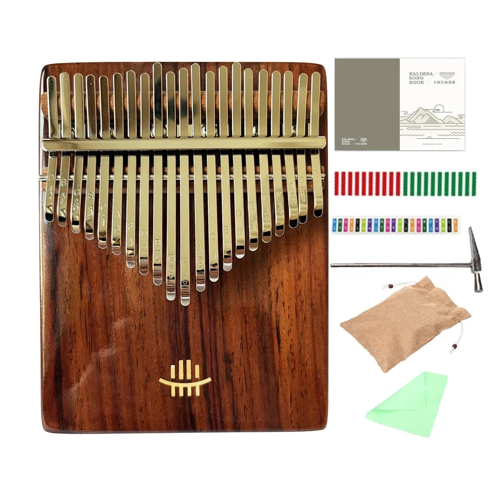 Hluru 17 Key Professional Rosewood Kalimba 21 Key Resonator Thumb Piano Walnut Finger Piano Box Mbira for Beginner2028