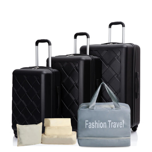 Luggage Sets 3 Piece, Suitcases with Double Spinner Wheel,Suitcase Set ABS Hard Case Luggage with Travel Duffle Bag