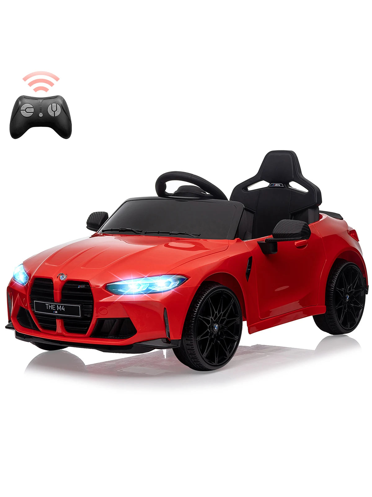 12V Kids Electric Ride On Car - Remote Control, 3 Speeds, LED Lights, MP3 Player, USB, Wireless Connectivity, Suspension System, Battery Powered Toy Vehicle for Toddlers