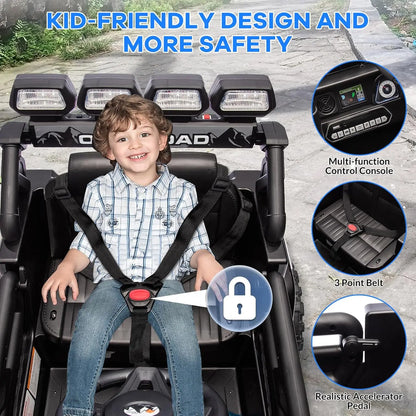 12V Kids Ride on Truck with Parent Remote Control, Electric Ride on Toy Car for Ages 3–8, 5 MPH Safe Speed,Music & Stories