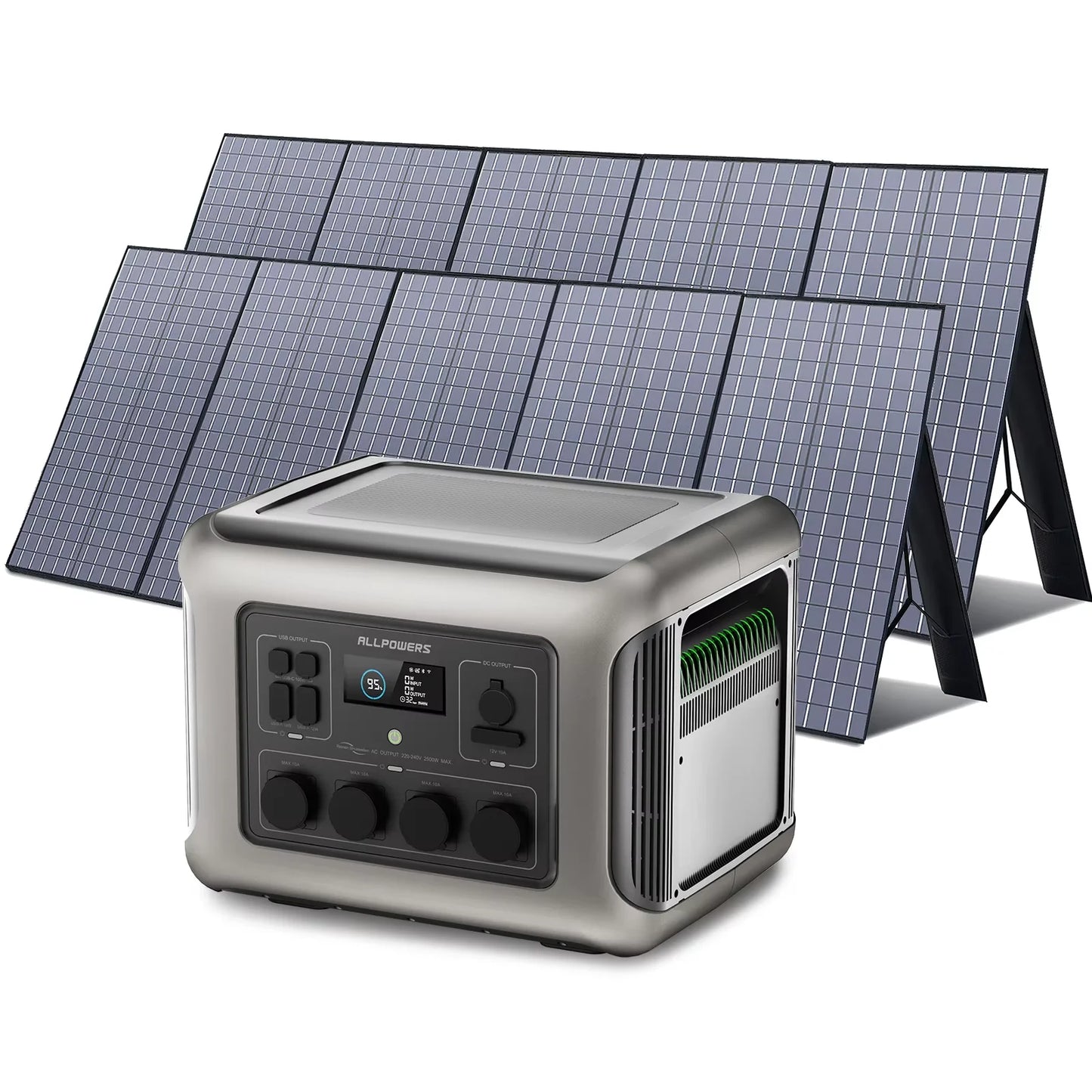 ALLPOWERS R2500 2016Wh LiFePO4 Portable Solar PowerStation Foldable Solar Panel SP037 400W / 2X400W Solar Charger for RV Camping