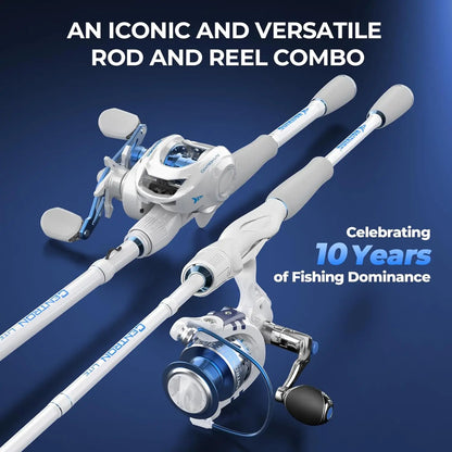 Lightweight IM6 Graphite Fishing Rod & Reel Combo with Ceramic Guides, EVA Handles, 13 Models