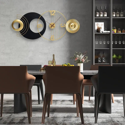 Inch Modern Abstract Wall Clock Silent NonTicking Battery Operated, Decorative Analog Clock, Oversized Art for Living Room, Bedr