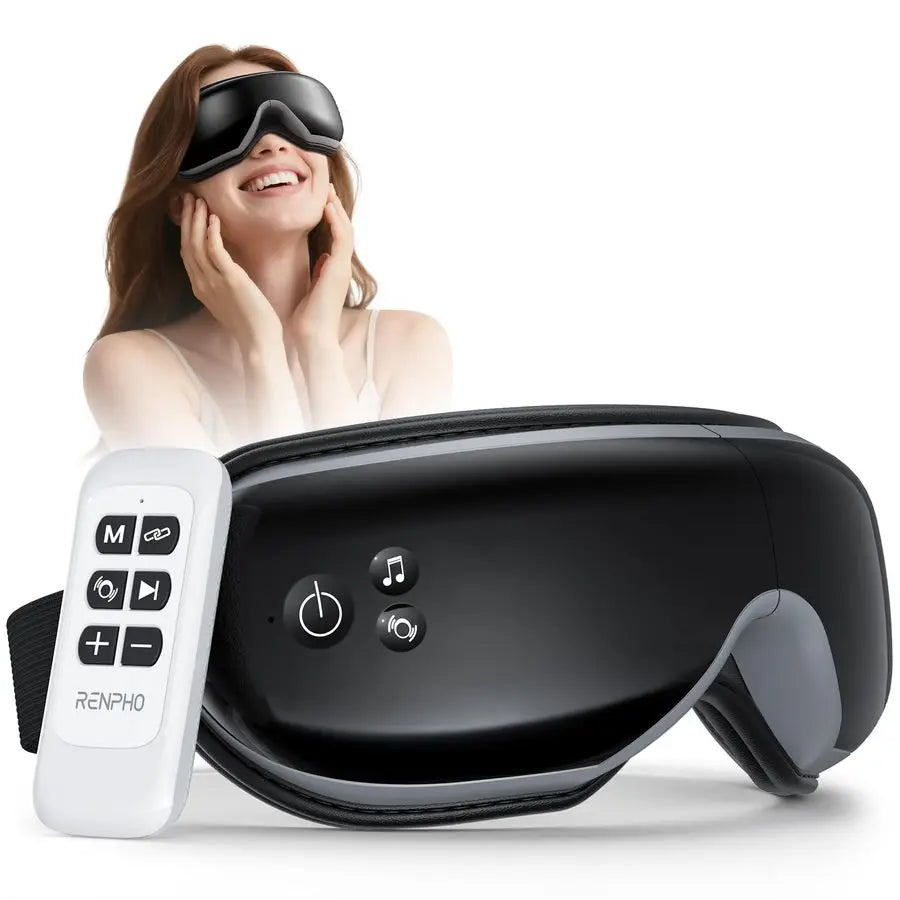 Eyeris 1 Eye Massager with Remote, Christmas Birthday Gifts for Women Men, FSA Eligible HSA Sleep Mask with Heat, Compression, H