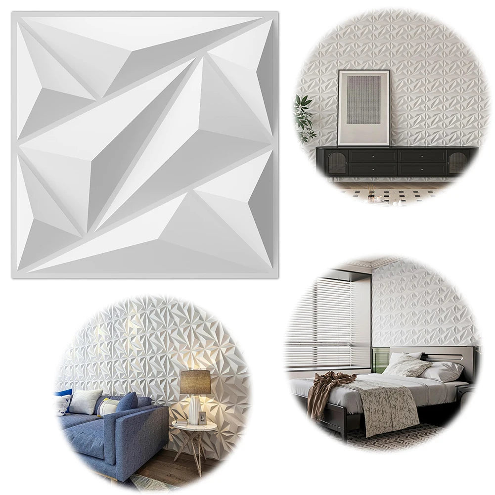 50/100Pcs Wall Decoration Stickers 30x30cm 3D Wall Paper Self-Adhesive Tile 3D Wall Sticker for Living Room Lobby Bedroom Office