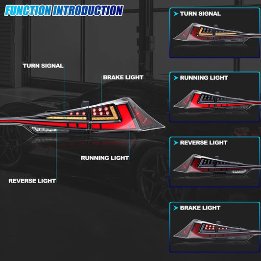 LED Tail Lights for Lexus IS250 IS350 IS200t IS300 IS III 3IS 2014-2020 Sequential Turn Signal Clear Rear Trunk Lamps Assembly