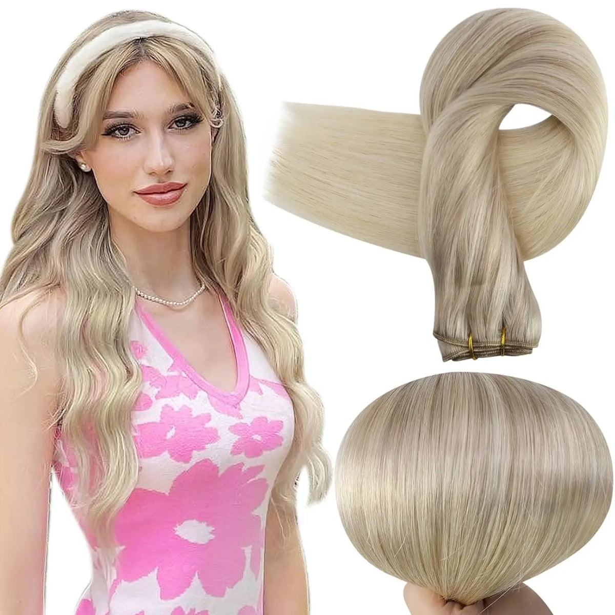 Full Shine Human Weft Hair Extensions 100% Real Straight Natural Human Hair Extensions For Salon