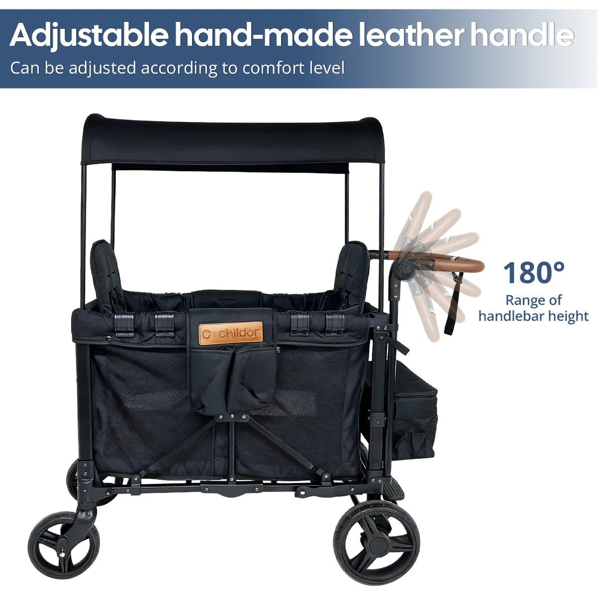 2-seat foldable baby stroller, detachable roof camper van, suitable for babies over 6 months old, Christmas gifts