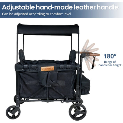 2-seat foldable baby stroller, detachable roof camper van, suitable for babies over 6 months old, Christmas gifts