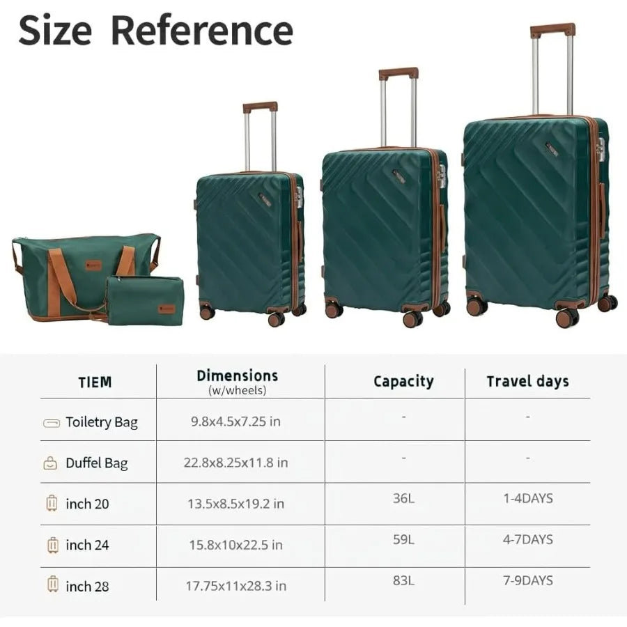 5-Piece Hard Shell Expandable Luggage Set, Airline Approved Carry-On