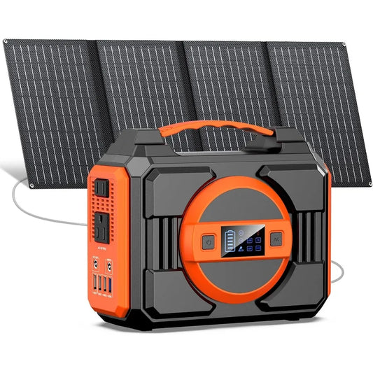 Solar Powered Generator 300W Rated Portable Solar Generator Power Station with Solar Panels 40W Included 220Wh Sola Power Bank