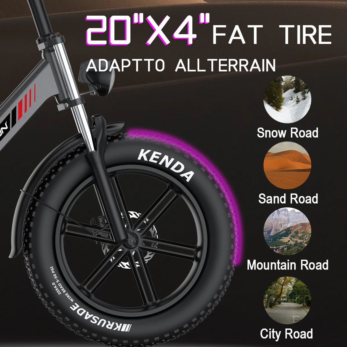 6MSKS C6 Electric Bicycle 1000W Motor 48V17.5AH Lithium Battery Electric Bike Range of 50miles 20*4 Inch Fat Tire Snow E-bike