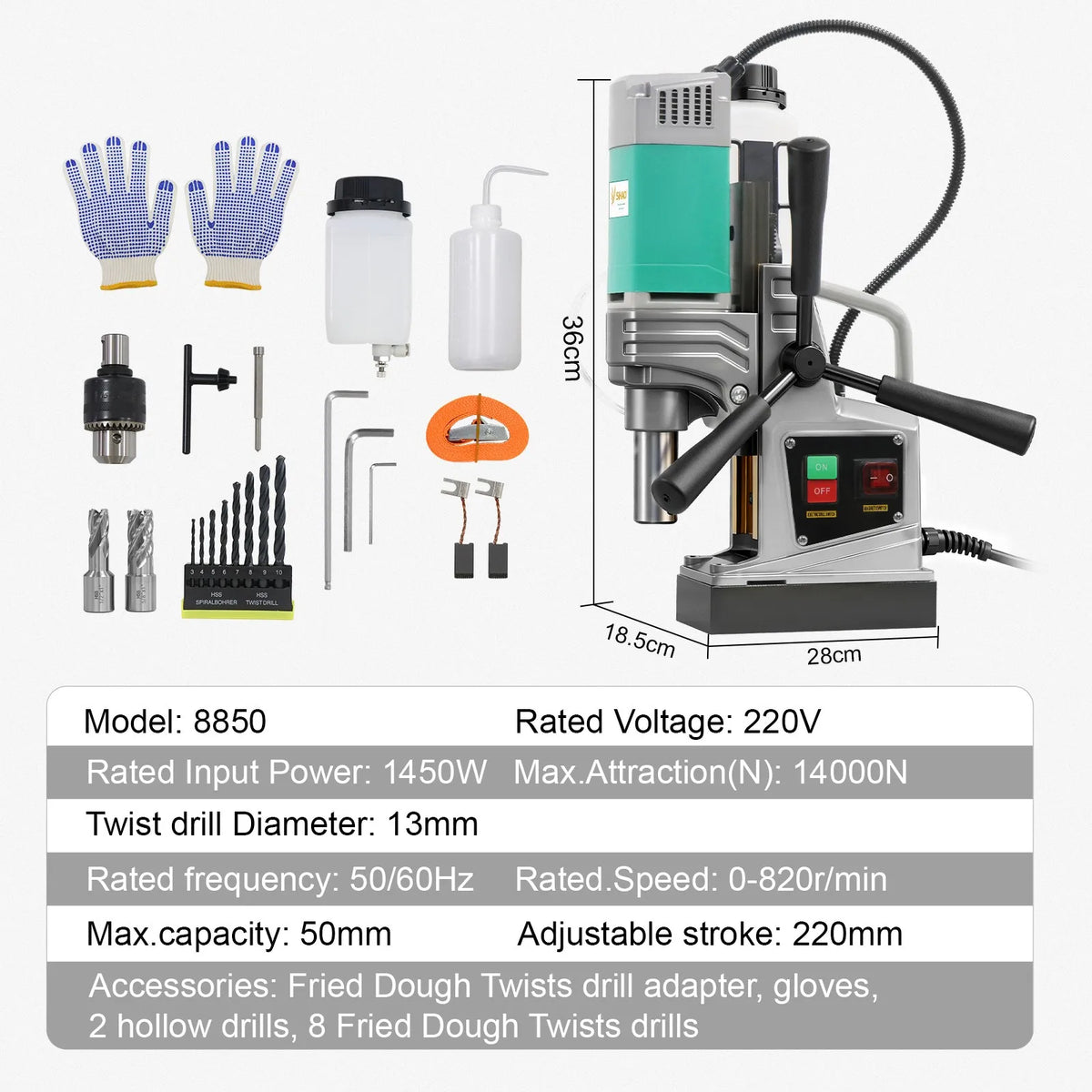 Portable Electric Mag Drill Press|SIHAO 1450W/1550W 1.57/2" Electric Drilling Machine Magnetic Drill Press Boring Diameter Power Drill 750/820PRM Drill