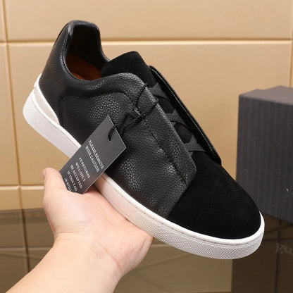 2025 New Genuine Leather High-End Men's Shoes, Slip-On European Trend Board Shoes, Casual Commute Versatile