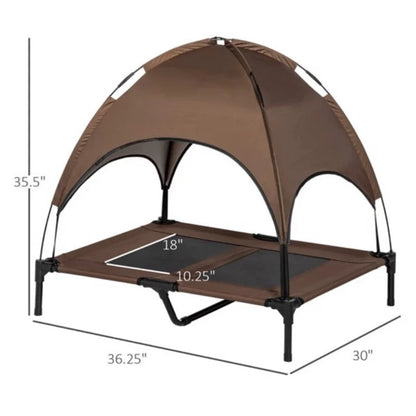 Outdoor Pet Cot Canopy Waterproof Sunproof Dog Bed Durable Steel Frame Folding Camping Pet Tent Portable Dog Cat Awning Tent