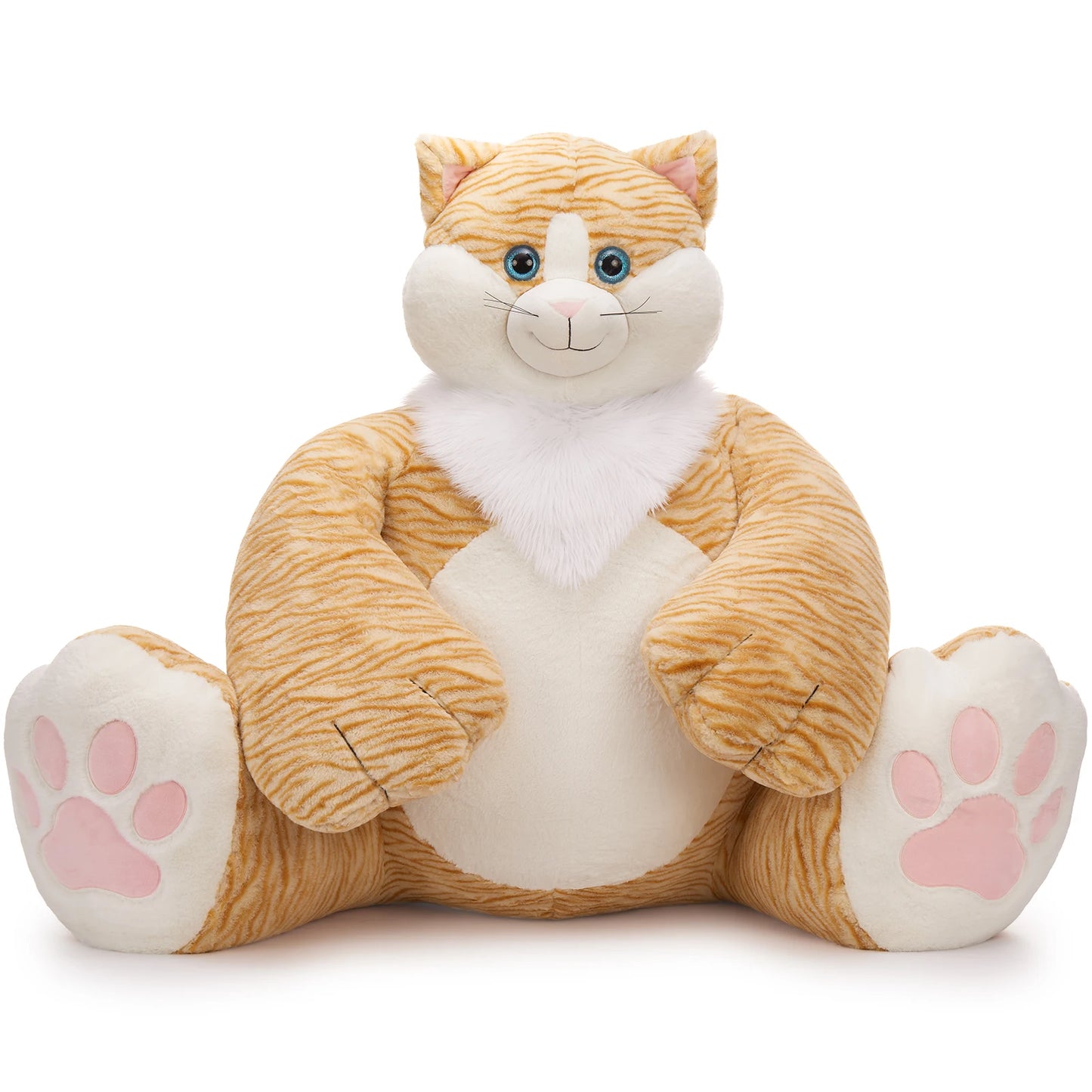20lbs Giant Big Fat Orange Cat Plush Toy, Large Overweight Cat Stuffed Animal 39.3 inches Huge Cute Jumbo Soft Toys