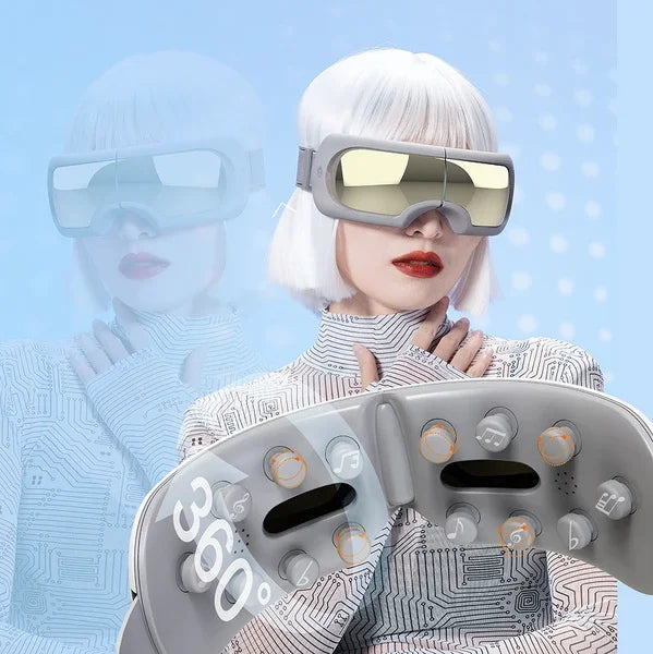 PSQNA6 Eye Massager, 6 Massage Modes, 1100mAh Battery, 2H Runtime, Heated Comfort