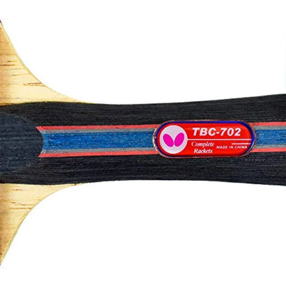 B702FL Shakehand Table Tennis Racket China Series Powerful Carbon Blade and Rubber Combination with Racket Case Recommended for