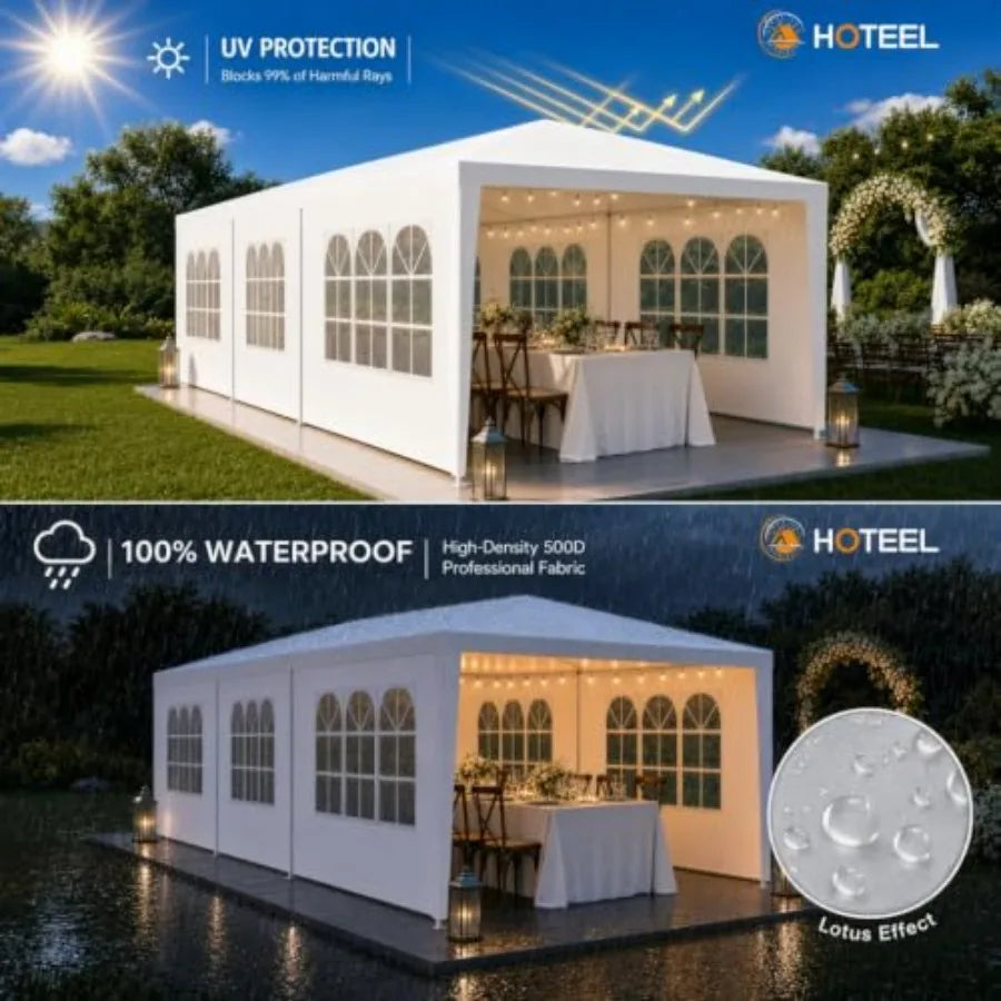 Feet Party Tent, Large Outdoor Canopy with 8 Removable Sidewalls