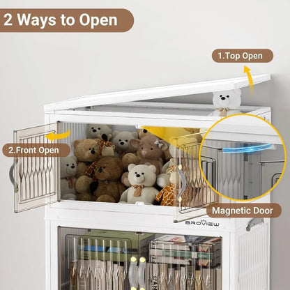 300Qt Stackable Storage Bins with Lid, Extra Large Closet Organizer Collapsible Drawer Boxes with Wheels, Folding Plastic Cabine