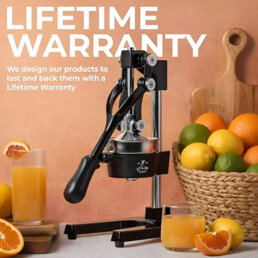 Cast Iron Juicer For Bartending And Health Use, Black Cast Iron, Heavy Duty With Detachable Strainers For Easy Cleaning