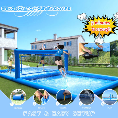 33ft Inflatable Volleyball Court Outdoor Water Volleyball Pool For Sports Game Commercial children's playground