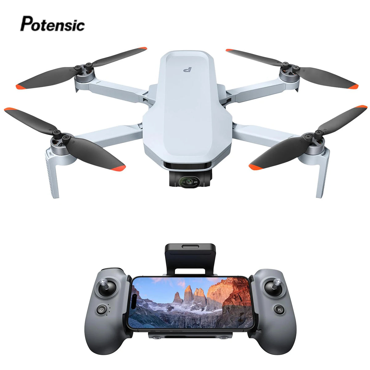 Potensic ATOM 2 Camera Drone, 4K HDR Video, 8K Photo, 3-Axis Gimbal,Under 249g, Vertical Shooting,10-KM, AI Night Shot, AI Track
