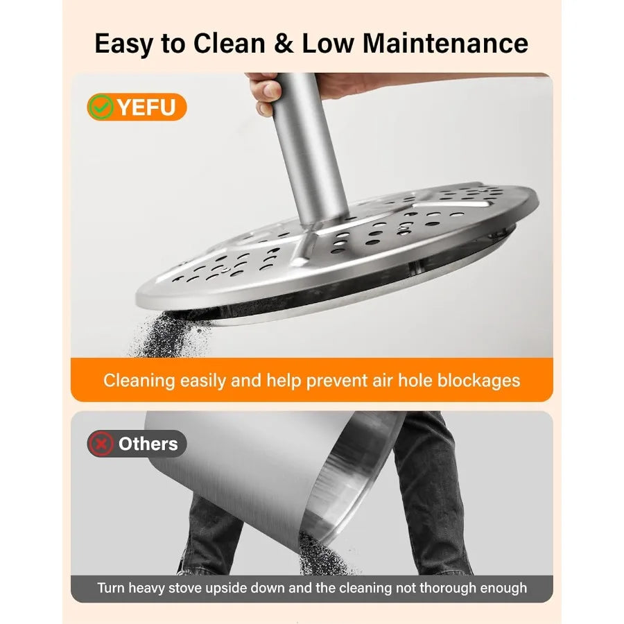 Smokeless Fire Pit with Removable AshPan for Outdoor Patio Backyard and Camping 19Inch Diameter 304 Stainless Steel Firepit in