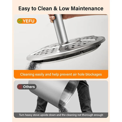 Smokeless Fire Pit with Removable AshPan for Outdoor Patio Backyard and Camping 19Inch Diameter 304 Stainless Steel Firepit in