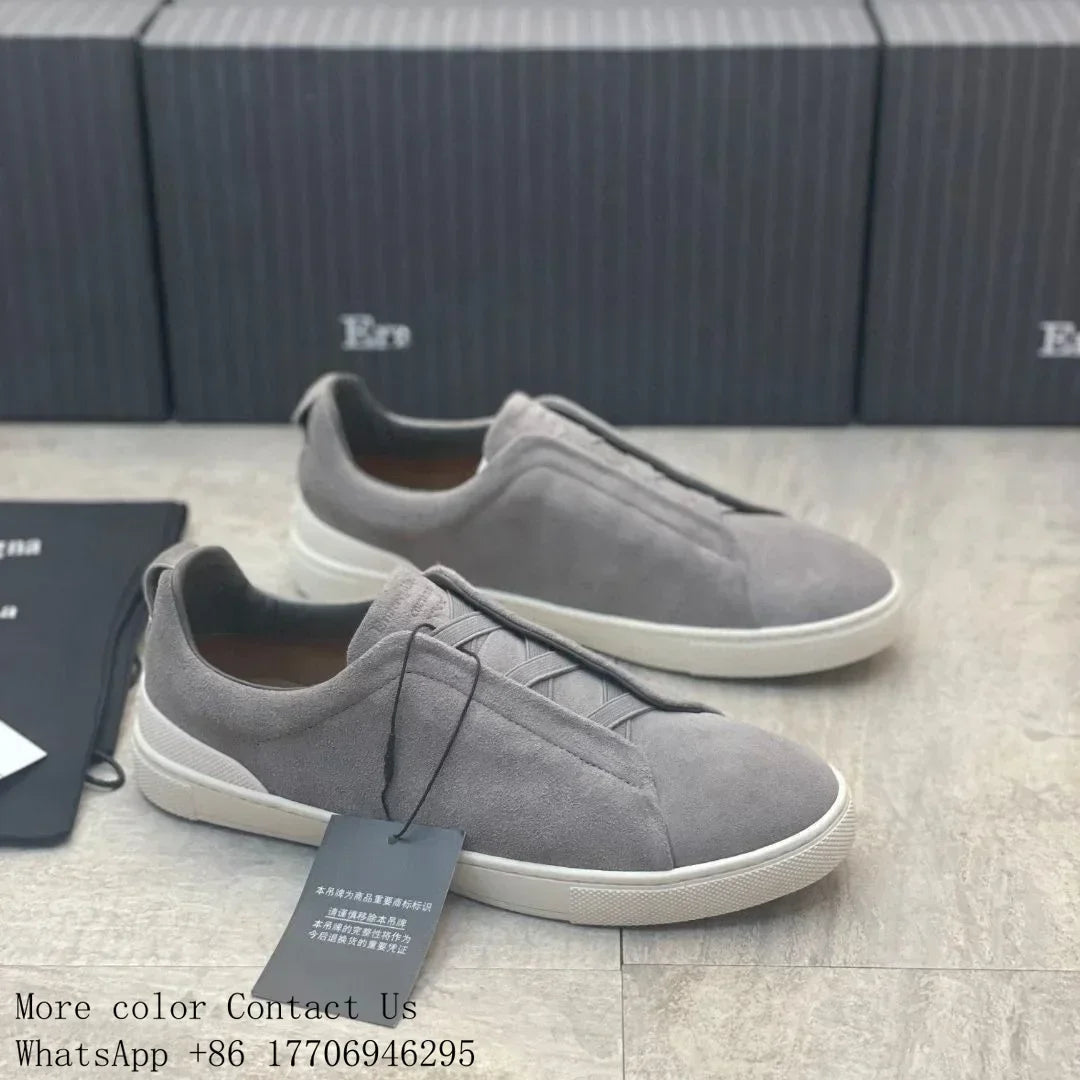 2025 Zegnss Dress Shoes Designer Shoes Men Ermenegildos Zegnbs Soft Business Casual Party Quality Leather Chunky Sneakers
